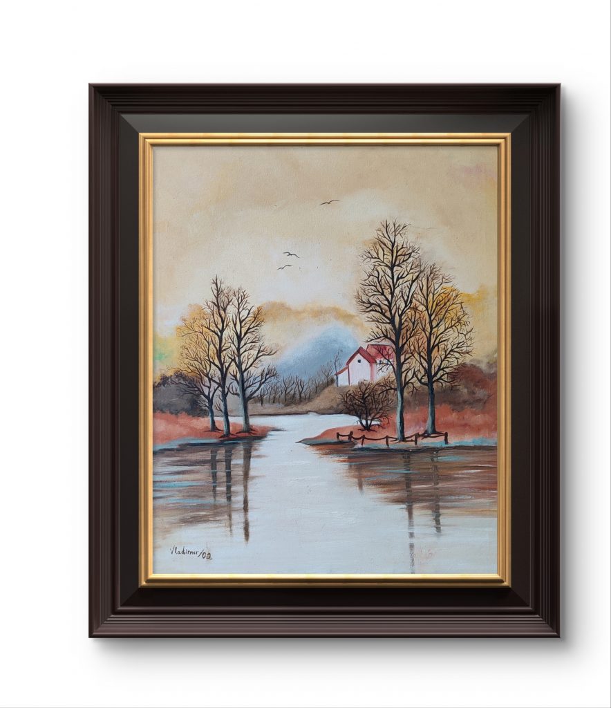 Estudio de paisaje, óleo sobre lienzo