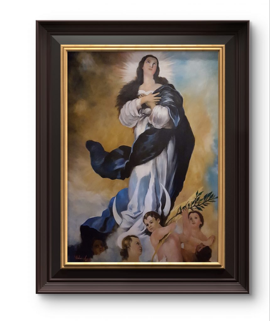 Recreación artística de La Purísima Concepción de Bartolomé Esteban Murillo, óleo sobre lienzo