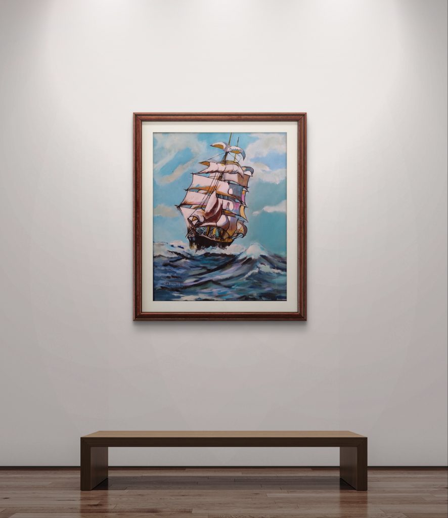 Estudio de barco, óleo sobre lienzo
